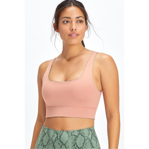 Fabletics Sports Bra Women SIZE Small Green Pink Harlyn Midi Medium Impact - Picture 4 of 10